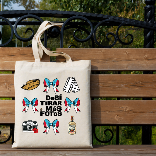 Debí Tirar Más Fotos Canvas Tote Bag | Puerto Rico Nostalgia Tote
