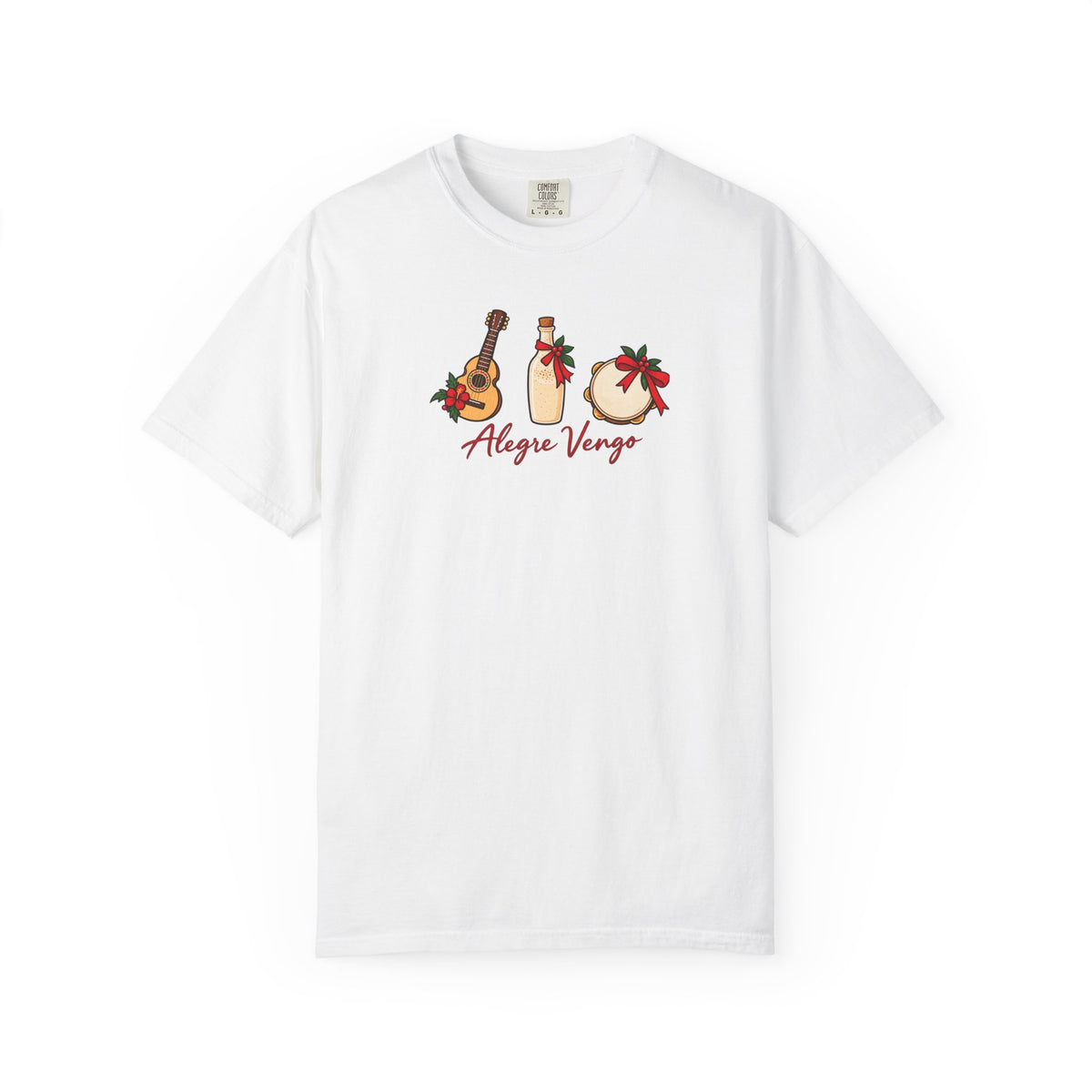 Alegre Vengo White Comfort Colors 1717 tee front view