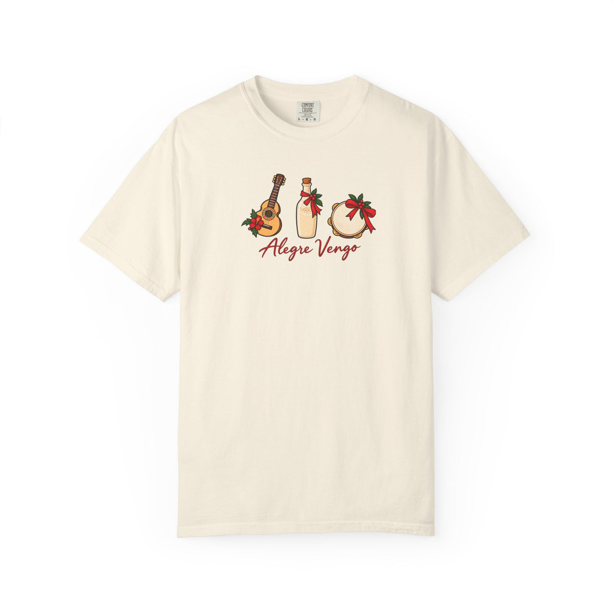 Alegre Vengo Ivory Comfort Colors 1717 tee front view