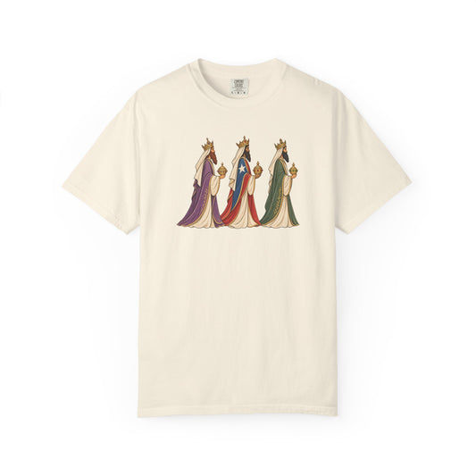 Ivory Comfort Colors 1717 with vintage Three Kings graphic, front view