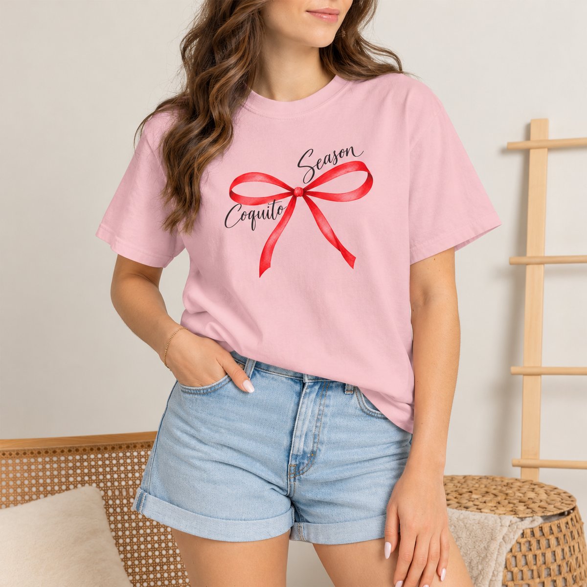 Coquito Season Bow Tee | Comfort Colors 1717
